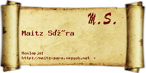 Maitz Sára névjegykártya