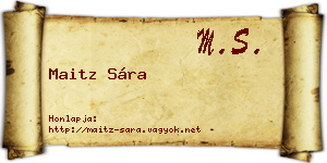 Maitz Sára névjegykártya