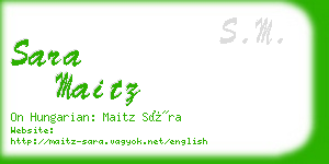 sara maitz business card